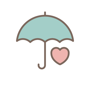 umbrella covering heart