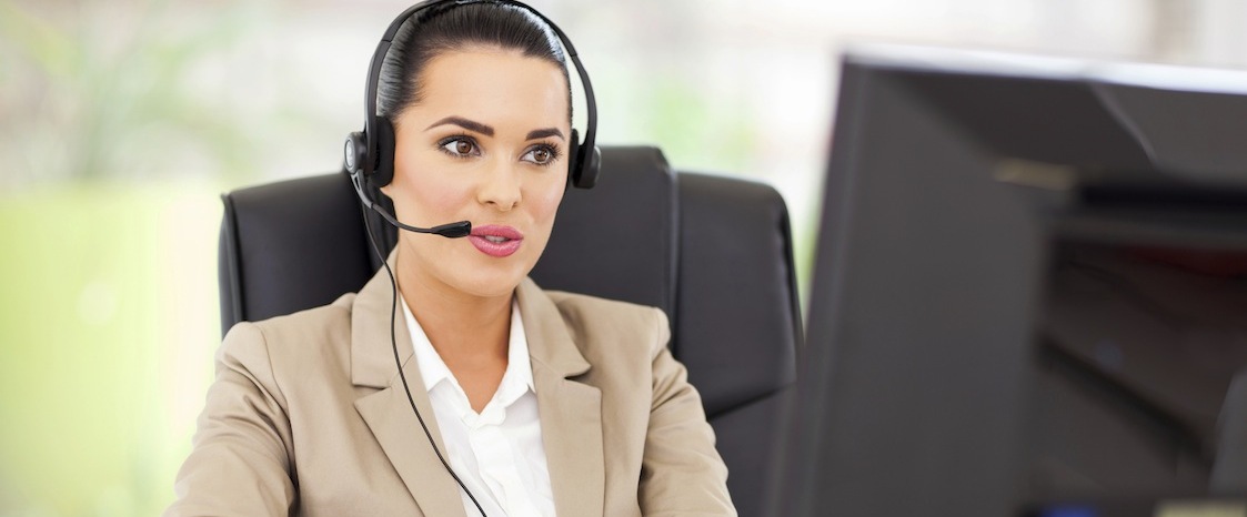 young female call center operator